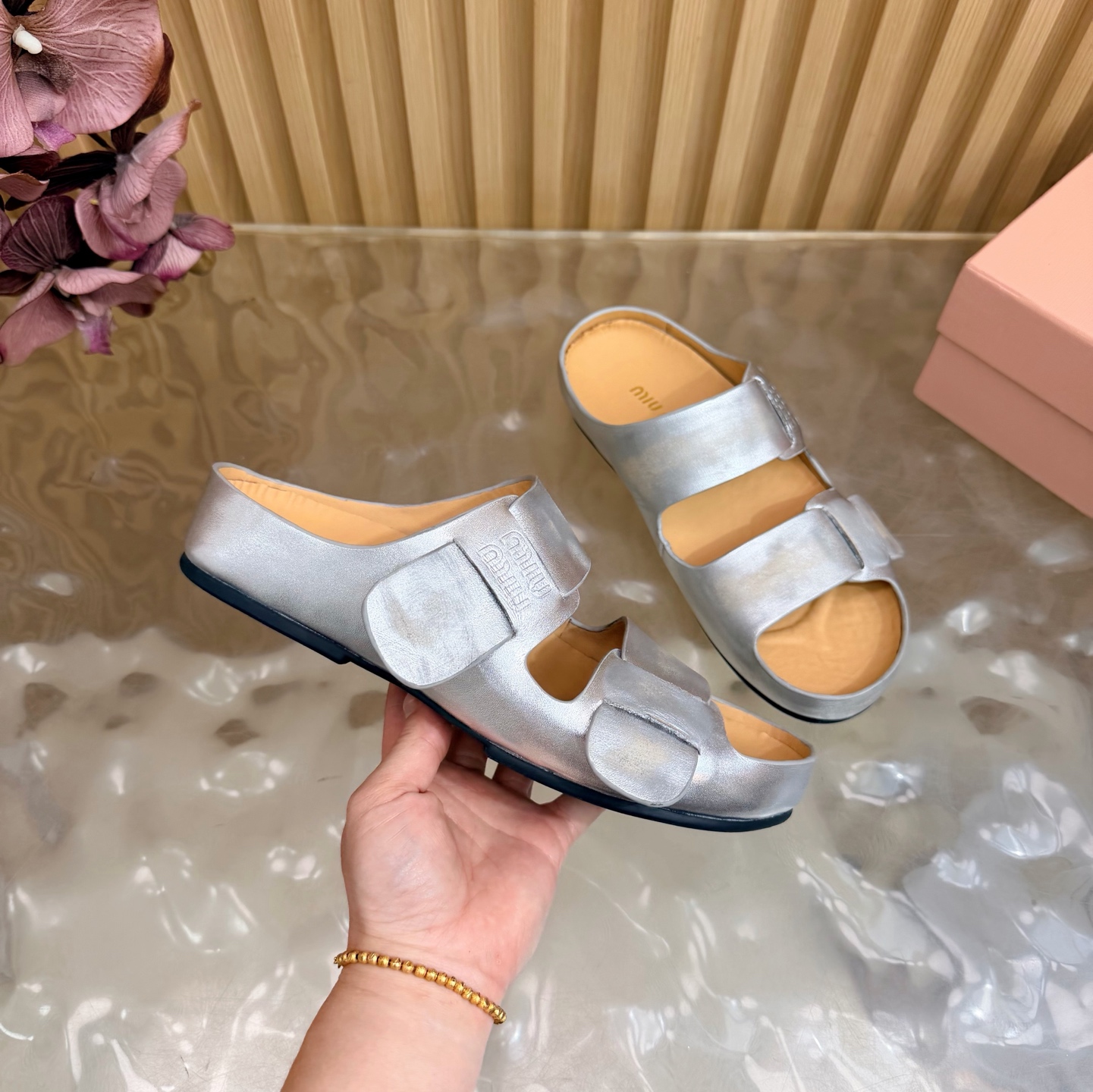 Miu Miu Double Velcro Platform Birkenstock Sandals - Image 9