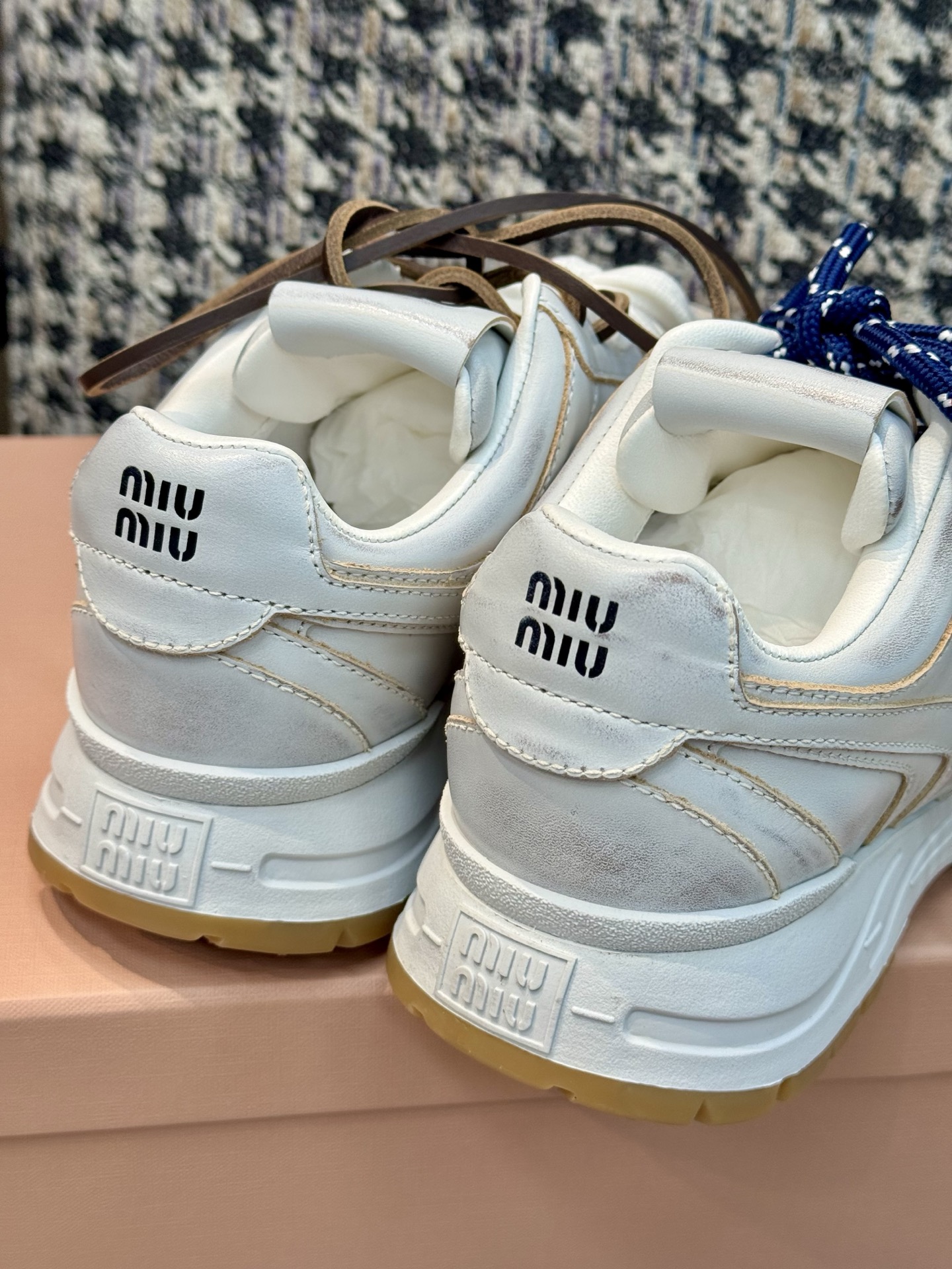 Miu Miu distressed color-washed retro casual dad sneakers - Image 7