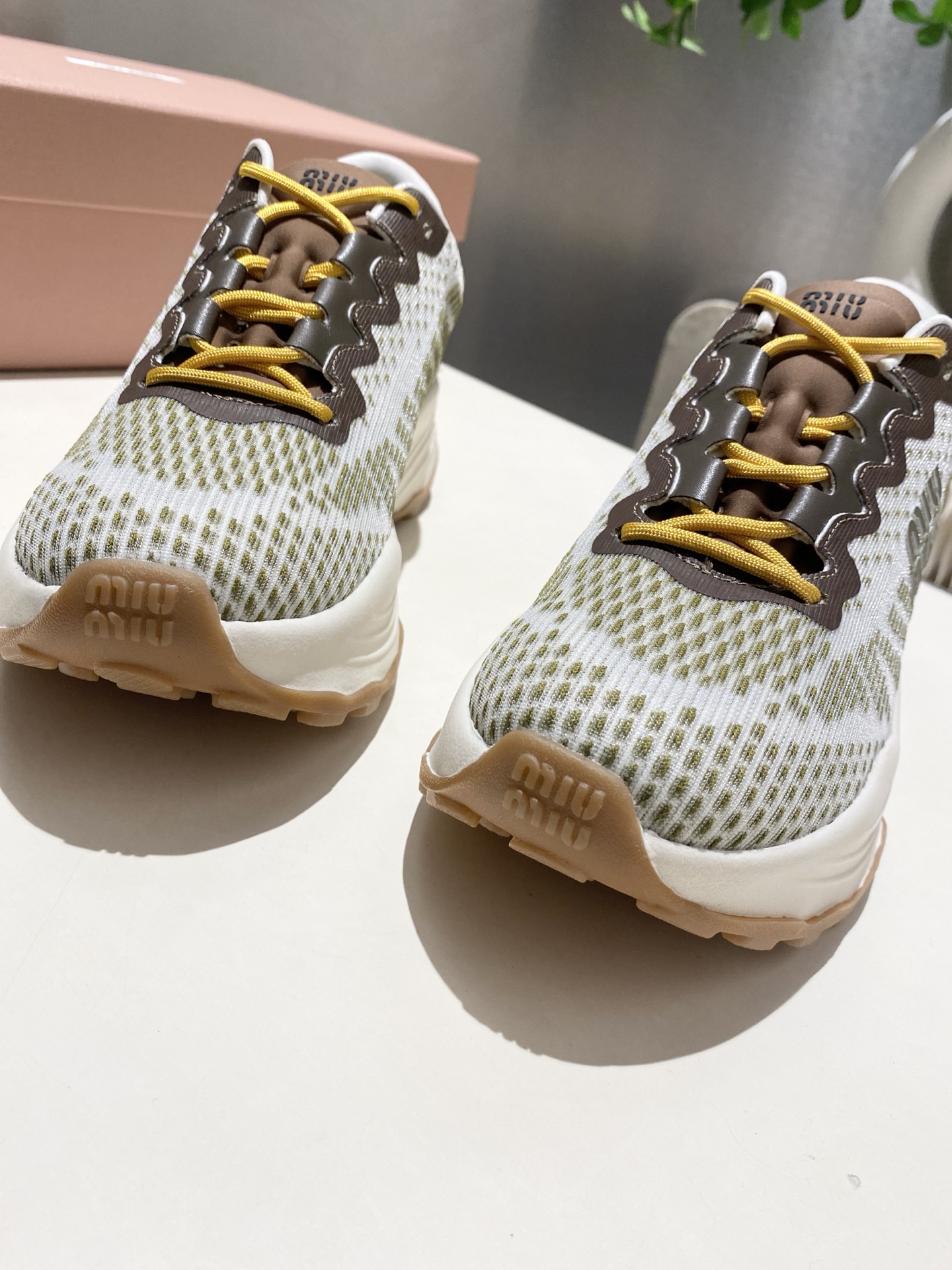 Miu Miu leopard print mesh platform casual dad shoes - Image 9