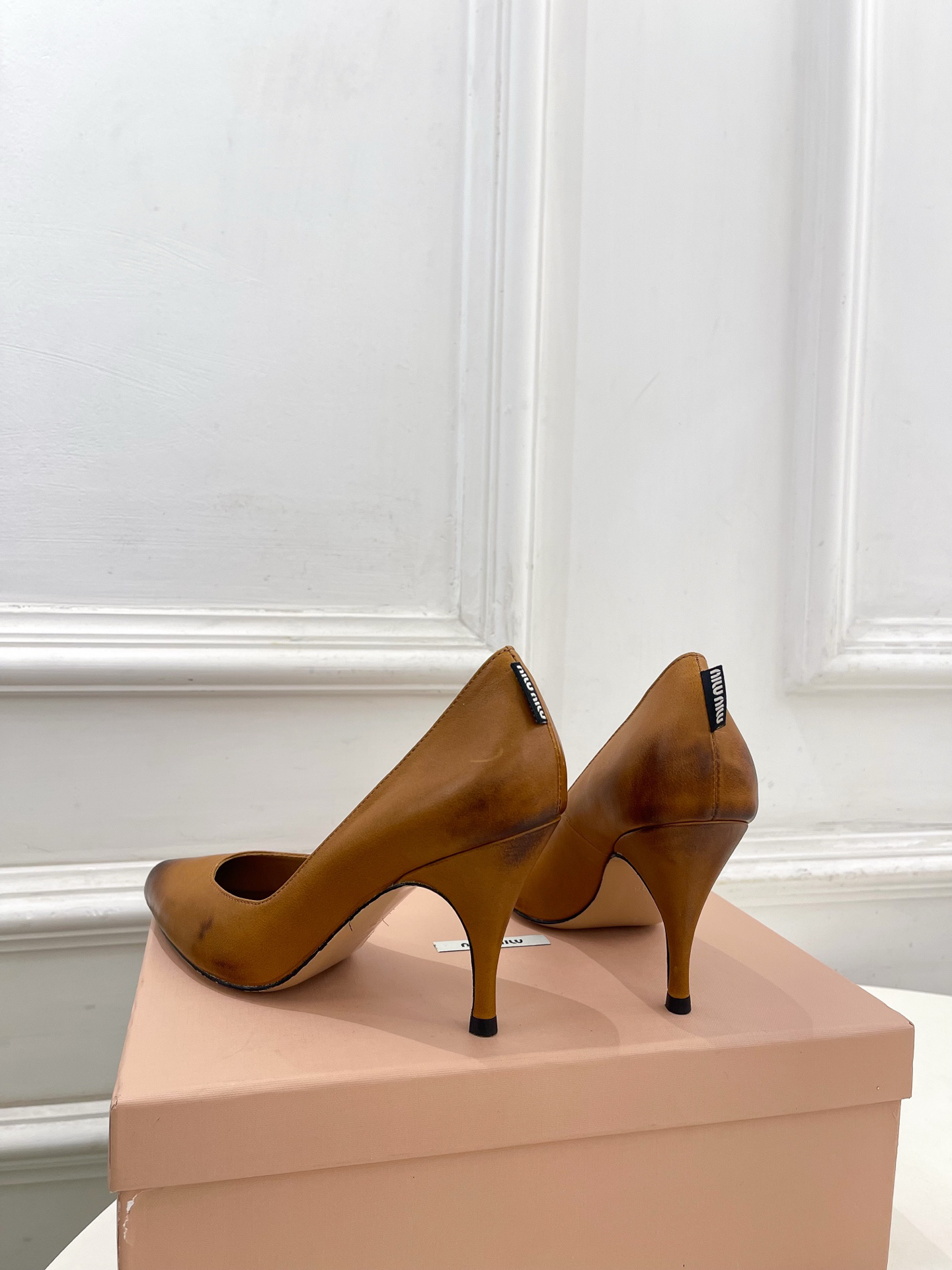 Miu Miu Vintage Hand-Drawn Gradient Pointed-Toe Stiletto Heels - Image 9