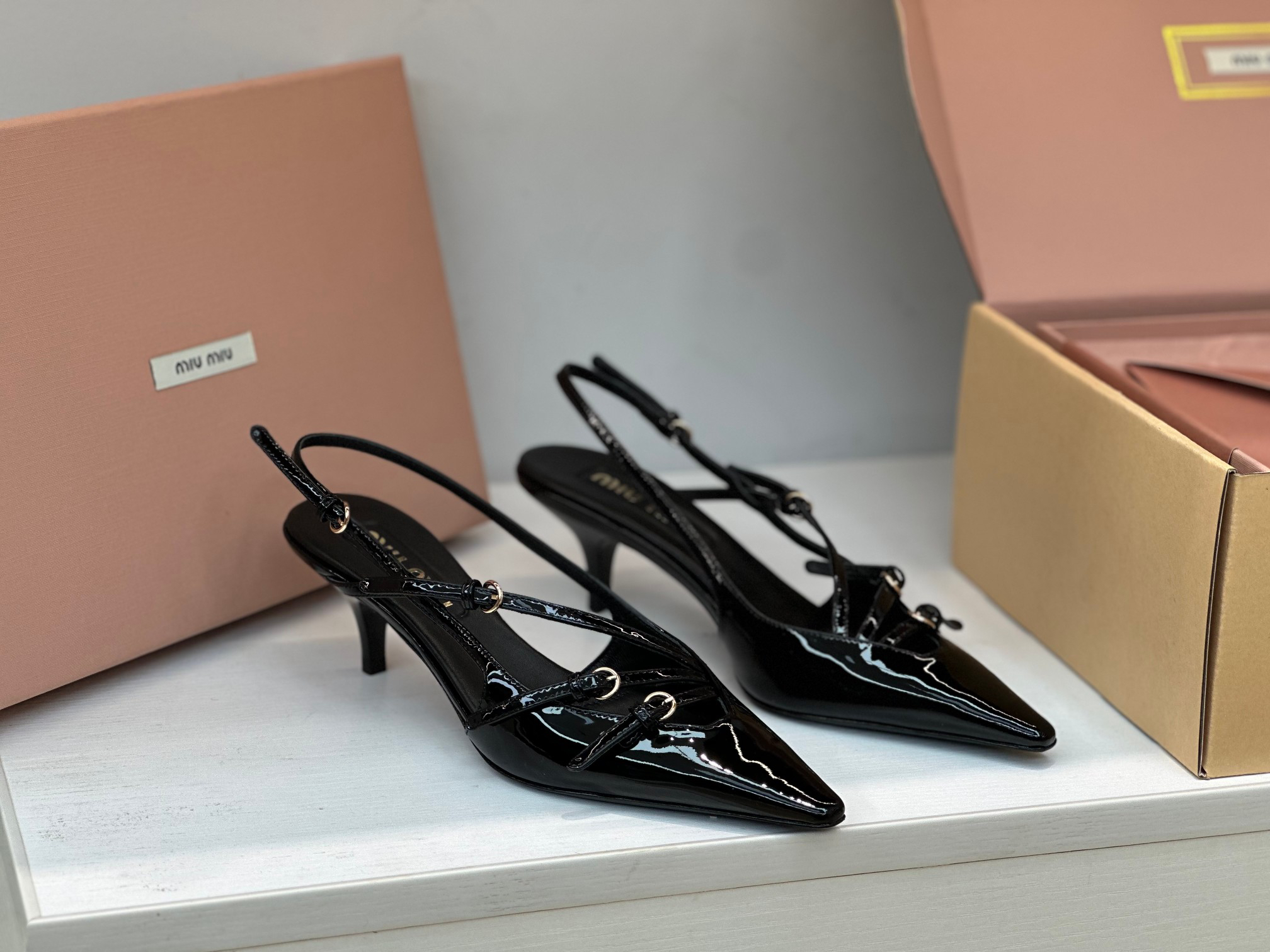 Miu Miu multi-strap pointed-toe open-back stiletto sandals - Image 7