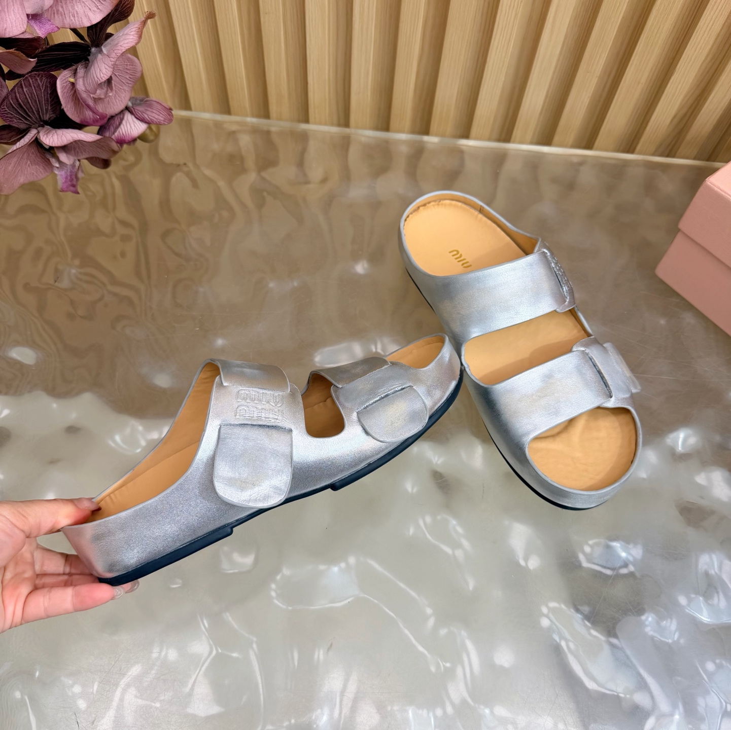 Miu Miu Double Velcro Platform Birkenstock Sandals - Image 10