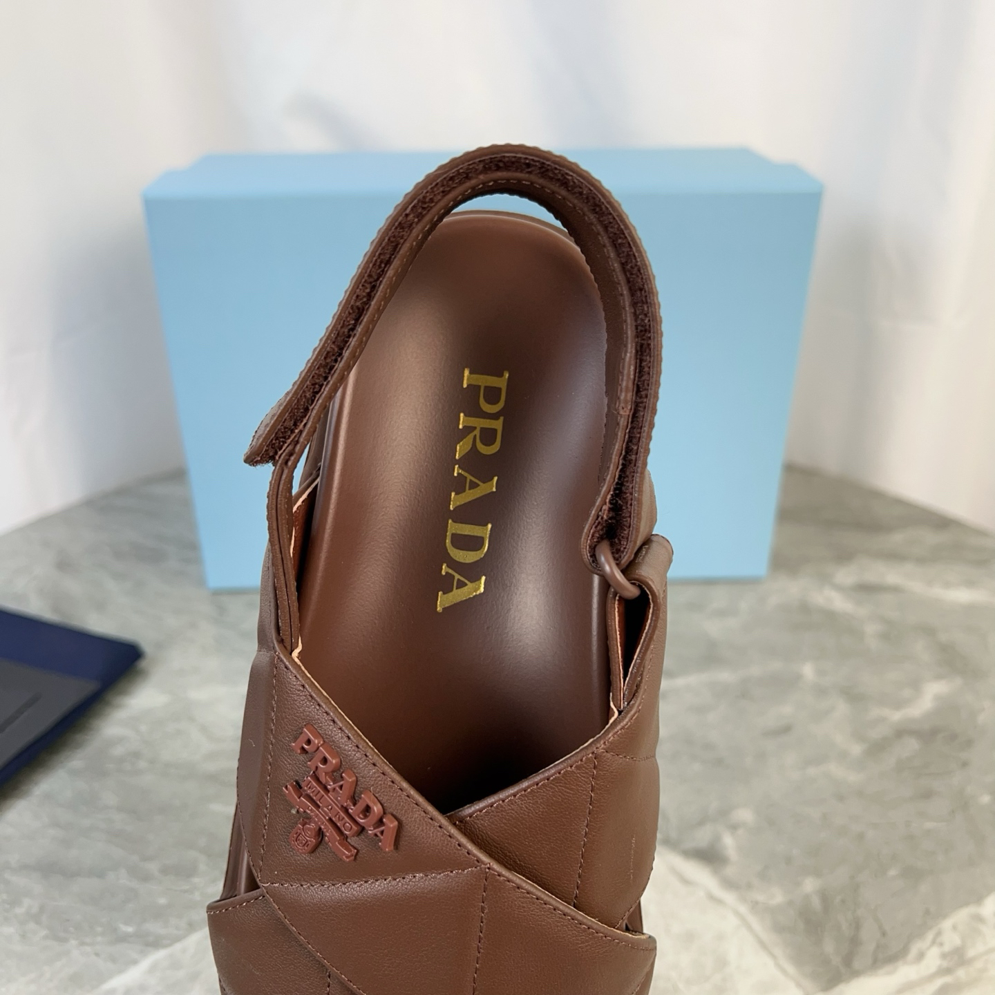 PRADA quilted cross-over platform sandals with back strap - Image 10