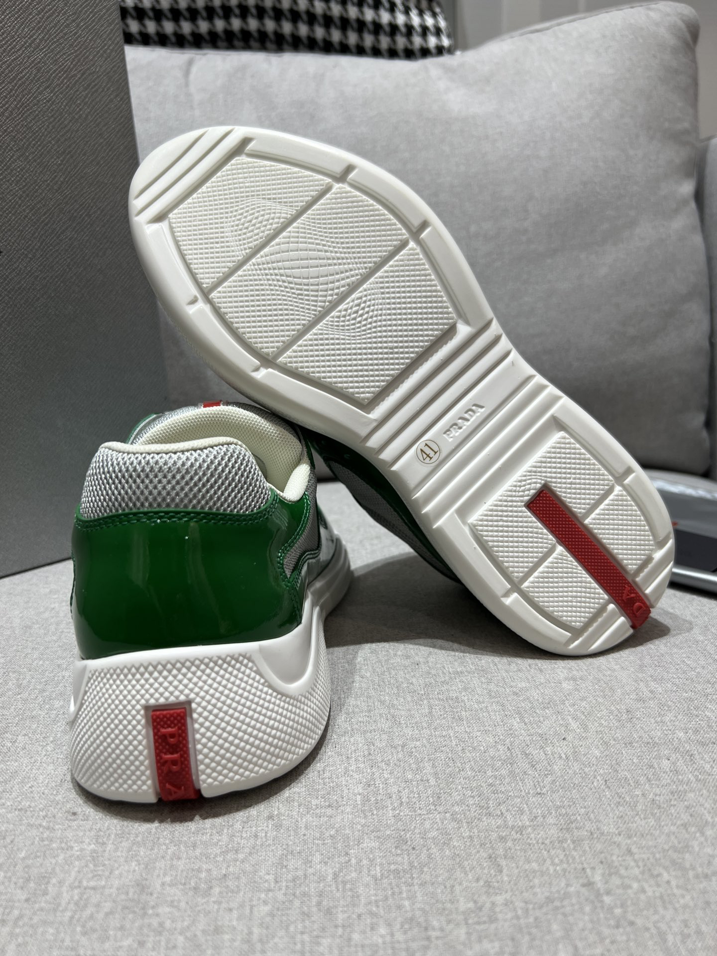 PRADA Prax 01 Glossy Mesh Casual Sneakers - Image 13