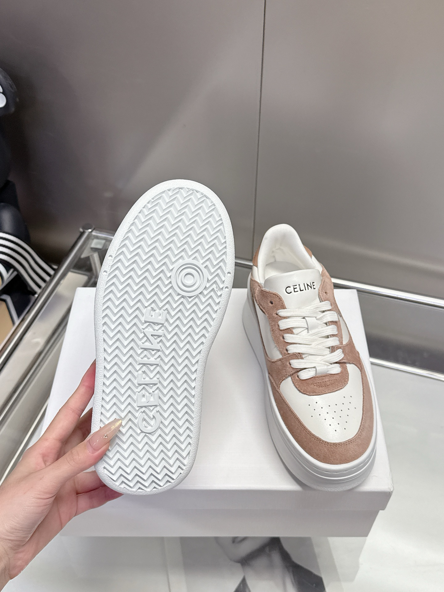 CELINE Arc de Triomphe Color Block Platform Casual Sneakers - Image 10