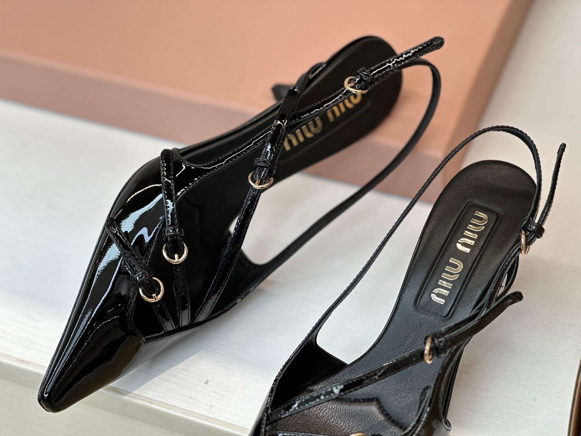 Miu Miu multi-strap pointed-toe open-back stiletto sandals - Image 8