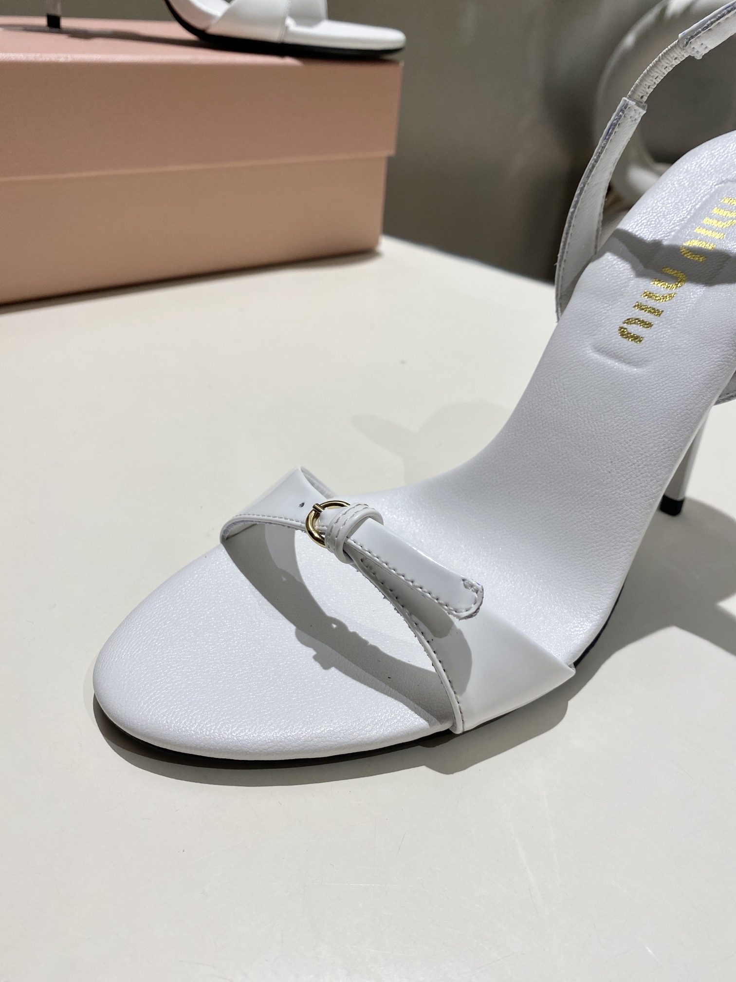 Miu Miu Bow-Tie Stiletto Sandals with Back Strap Open Toe - Image 10