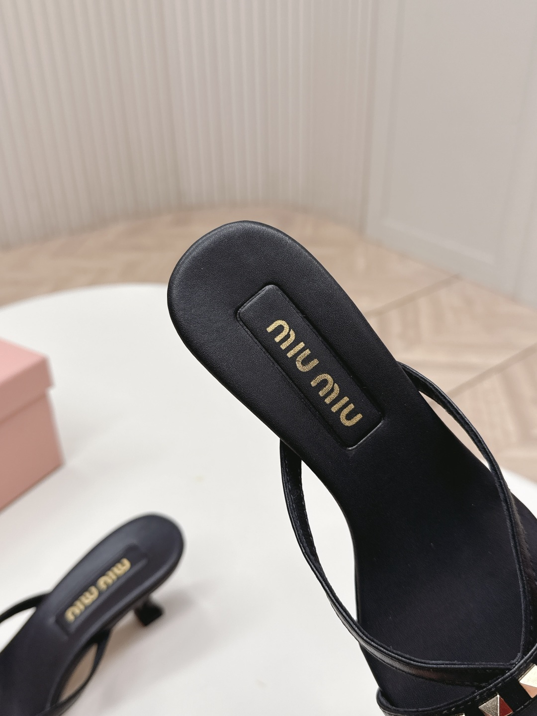 Miu Miu Studded Strappy Square Toe High-Heeled Sandals - Image 11