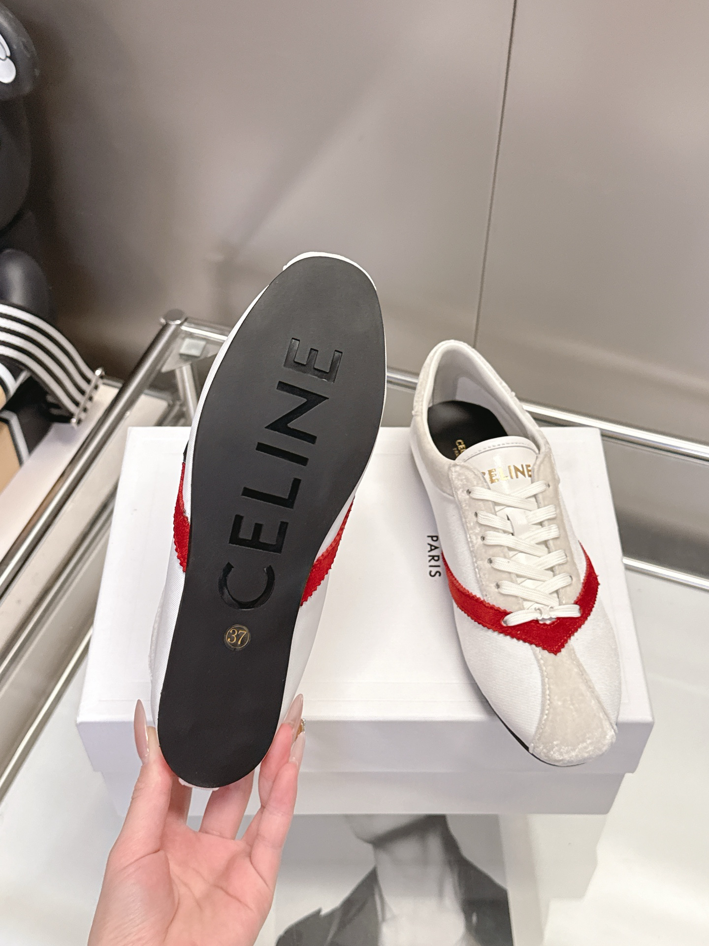 CELINE Retro Color Block German Training Casual Shoes - Image 13