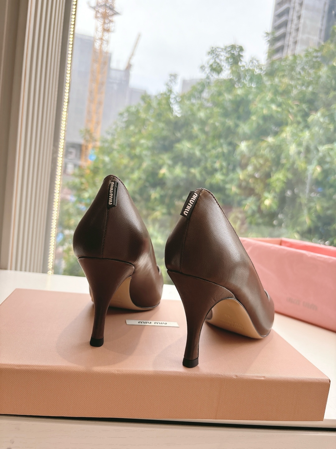 Miu Miu Retro Pointed Toe V-Cut Stiletto Heels - Image 9
