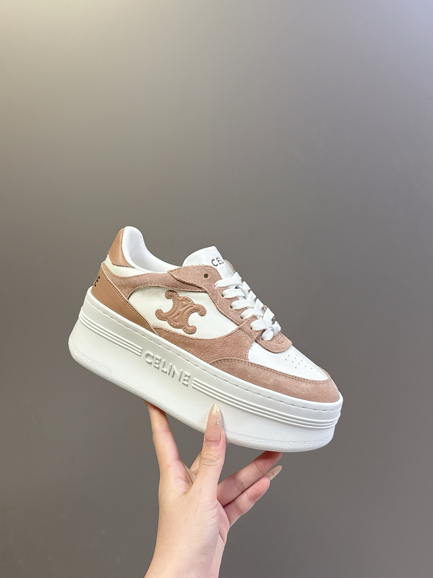 CELINE Arc de Triomphe Color Block Platform Casual Sneakers - Image 11