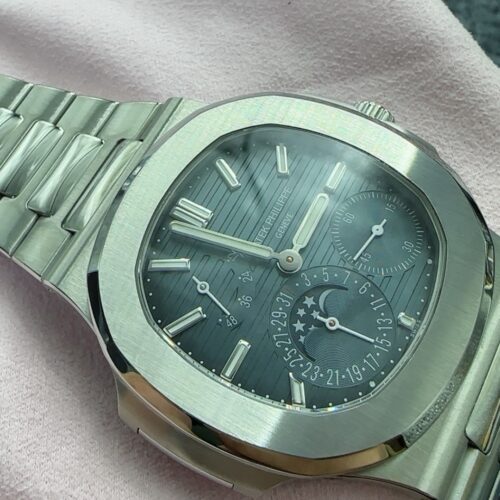 Alternative view of Patek Philippe Nautilus Stainless Steel Moon Phase Multifunction Watch