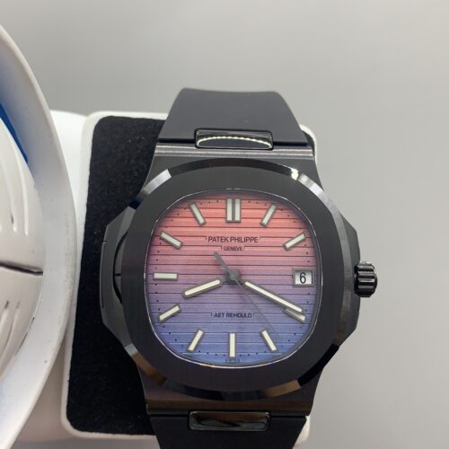 Patek Philippe 5711 AET Modified All-Black Nautilus Watch with Rainbow Gradient Dial