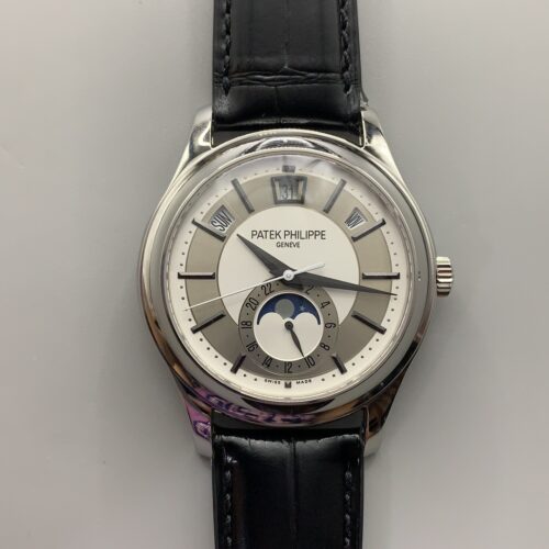Patek Philippe Platinum Annual Calendar Moon Phase Travel Watch