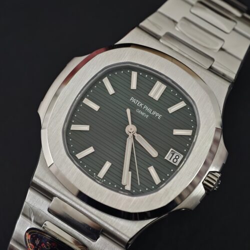 Alternative view of Patek Philippe Nautilus Green Dial Steel Watch