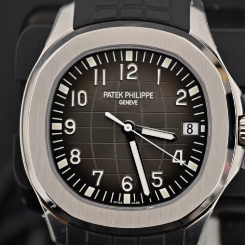 Patek Philippe Aquanaut Black Dial Black Strap Grenade Watch