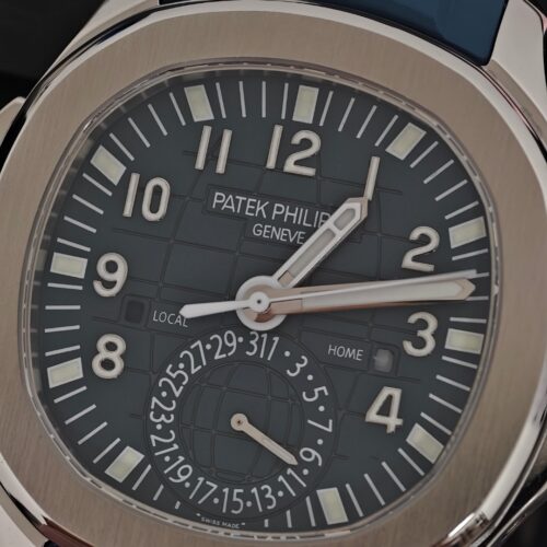 Alternative view of Patek Philippe Aquanaut Blue Dial Dual Time Grenade Watch