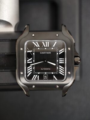 Cartier Santos de Cartier Large All Black ADLC Black Knight Disc
