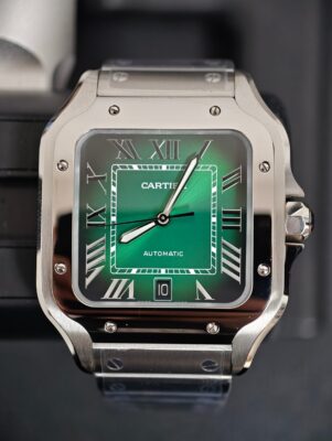 Cartier Santos de Cartier Large All-Steel Green Dial
