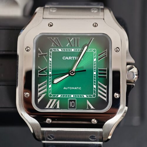 Cartier Santos de Cartier Large All-Steel Green Dial