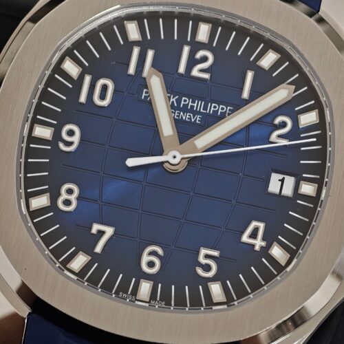 Alternative view of Patek Philippe Aquanaut Blue Dial Blue Strap Grenade Watch