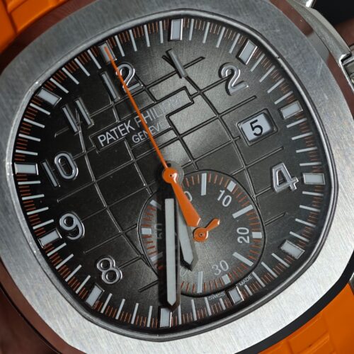 Alternative view of Patek Philippe Aquanaut Grenade Orange Strap Chronograph Watch