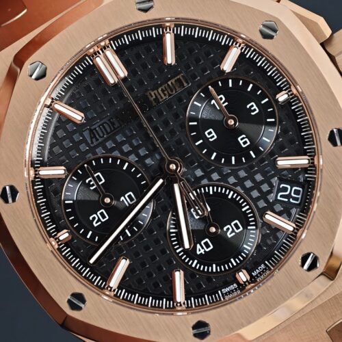Alternative view of Audemars Piguet Royal Oak 26331OR Rose Gold Black Dial Chronograph Watch