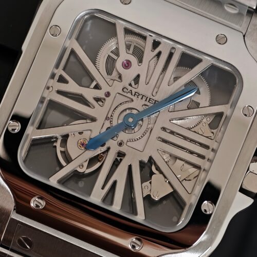 Alternative view of Cartier Santos Skeleton Large All-Steel Skeleton