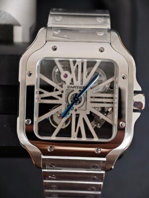 Cartier Santos Skeleton Large All-Steel Skeleton