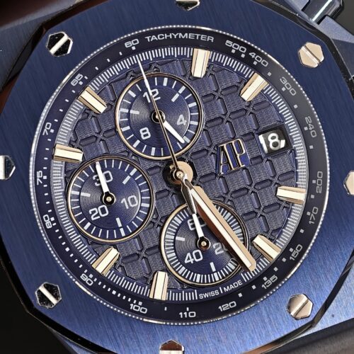 Alternative view of Audemars Piguet Royal Oak Offshore Chronograph | AP Offshore Blue Ceramic Edition